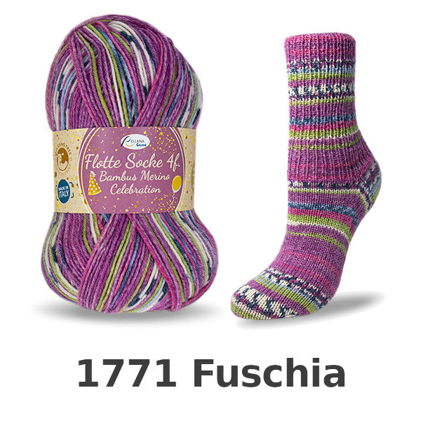Rellana Garne Flotte Sock 4ply Bambus Merino Celebration