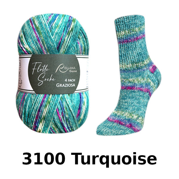Rellana Garne Flotte Socke 4-ply Graziosa