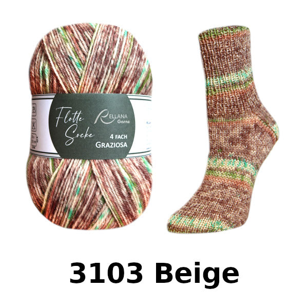 Rellana Garne Flotte Socke 4-ply Graziosa