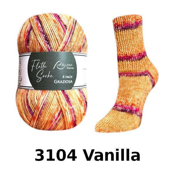 Rellana Garne Flotte Socke 4-ply Graziosa