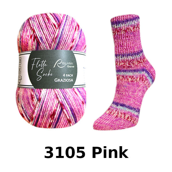 Rellana Garne Flotte Socke 4-ply Graziosa