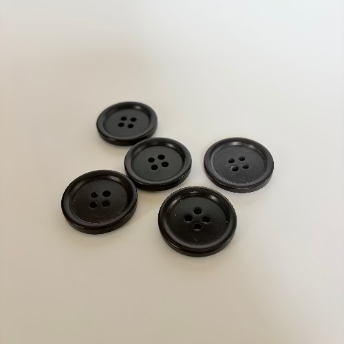 Plastic black classic buttons 25mm (1”)