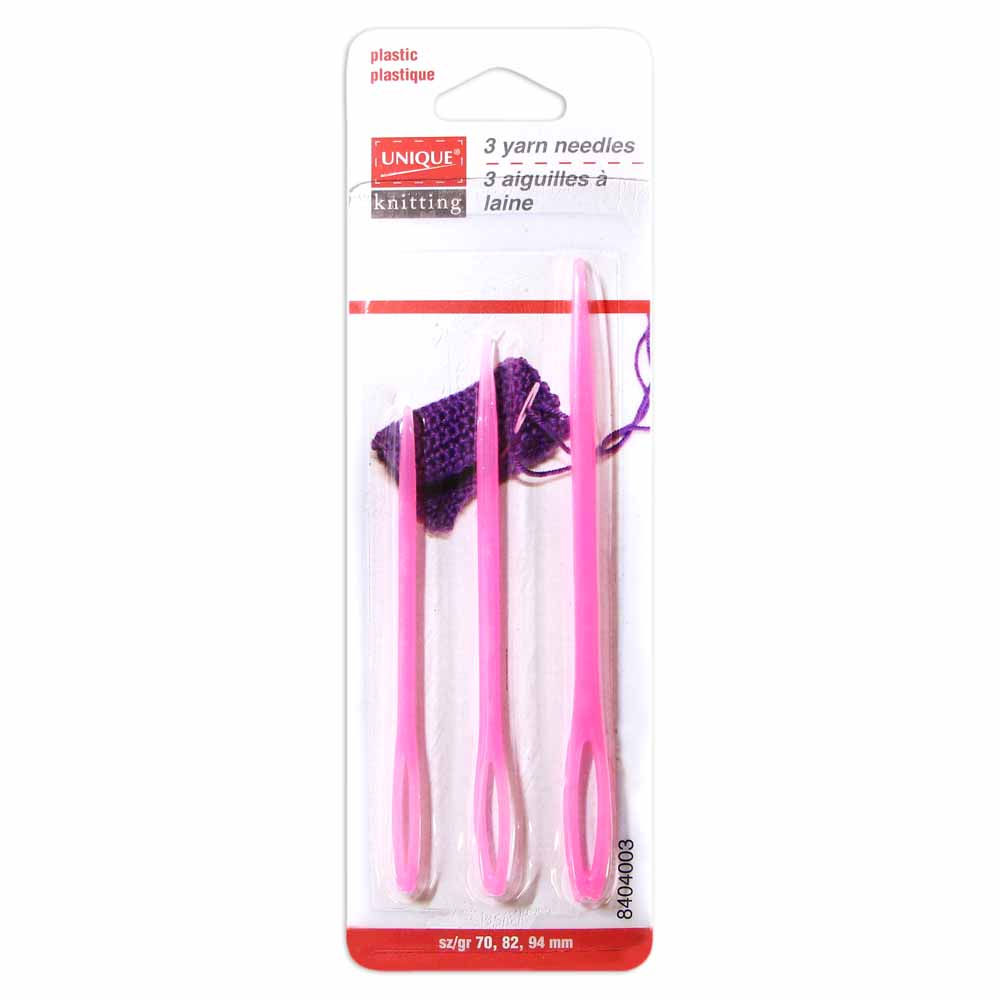 Unique Knitting Yarn Needles - Plastic - 3 pcs
