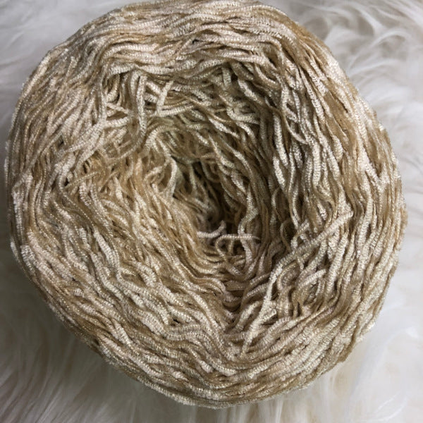 SALE Warm Sand Chenille Cone Yarn