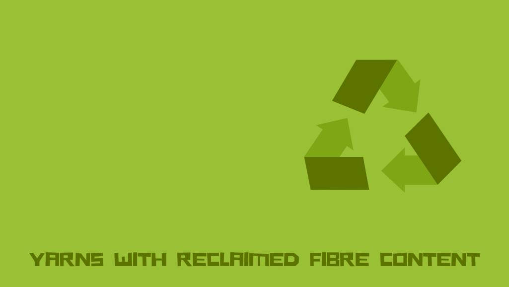 Reycling logo. Yarns with reclaimed fibre content