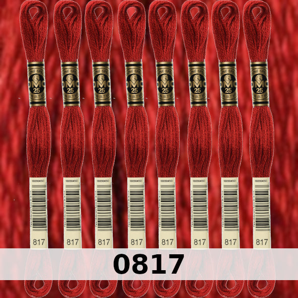 DMC Six Strand Embroidery Floss Columns 1, 2, and 3 on DMC chart