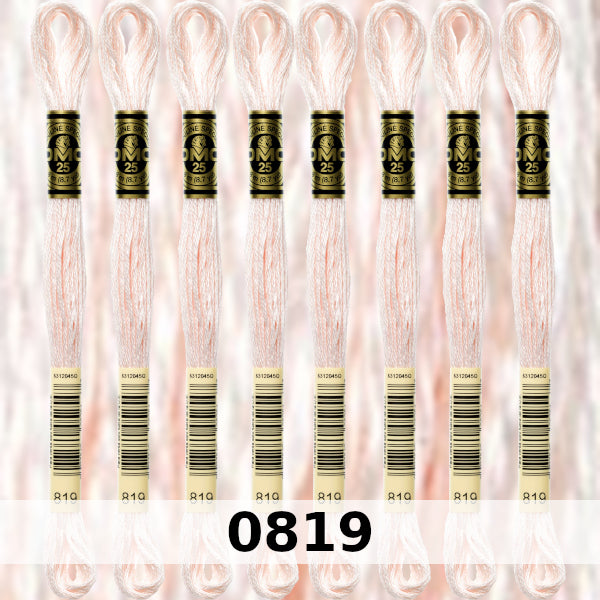 DMC Six Strand Embroidery Floss Columns 1, 2, and 3 on DMC chart
