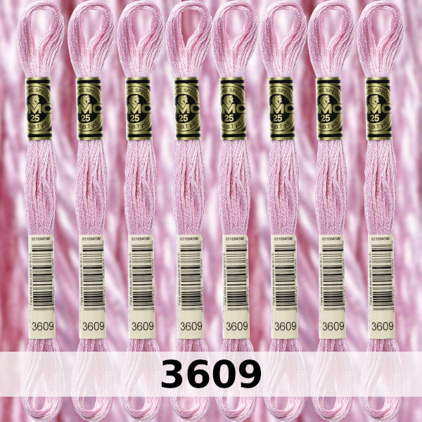 DMC Six Strand Embroidery Floss Columns 1, 2, and 3 on DMC chart