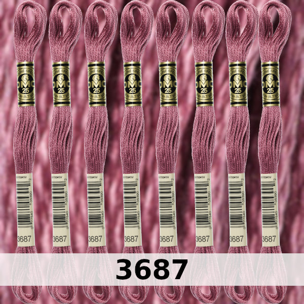 DMC Six Strand Embroidery Floss Columns 1, 2, and 3 on DMC chart
