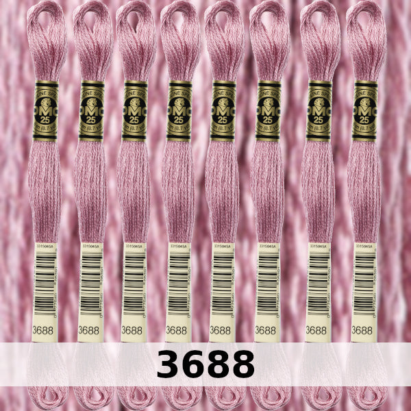 DMC Six Strand Embroidery Floss Columns 1, 2, and 3 on DMC chart