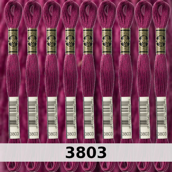 DMC Six Strand Embroidery Floss Columns 1, 2, and 3 on DMC chart