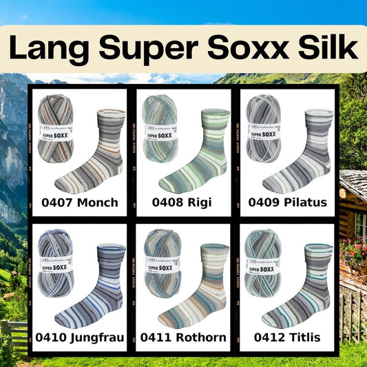 Lang Super Soxx Silk Color 4ply - Swiss Mountains
