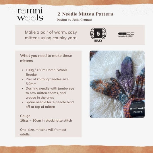 Romni Wools Two-Needle Mitten Pattern