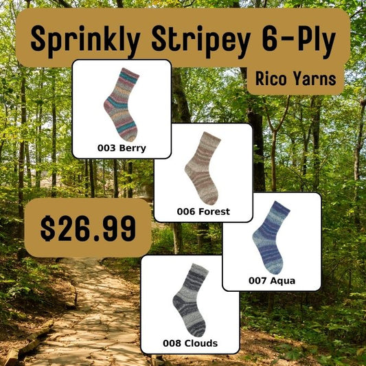 Rico Socks Sprinkly Stripey 6-Ply