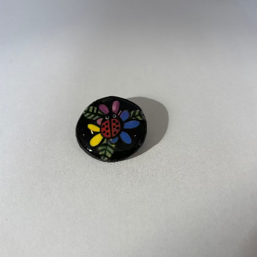 Ceramic circular hand painted buttons