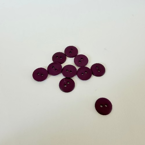 Small Purple 2 hole plastic button 14mm (5/8")