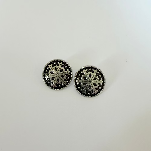 Metal snowflake buttons 20mm (3/4")