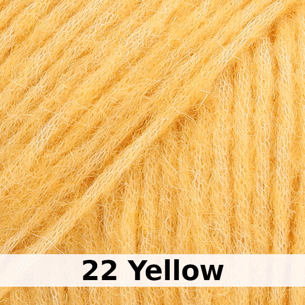 colour swatch 22-yellow-garnstudio-drops-air-aran-medium-blow-yarn-merino-wool-alpaca-garn-studio-yarn