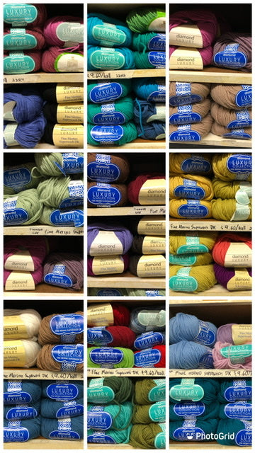 diamond luxury collection fine merino superwash dk colours in stock at Romni Wools 658 Queen Street West