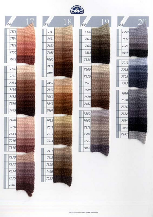 DMC Tapestry Wool 5 - Columns 17, 18, 19 and 20 on shade card