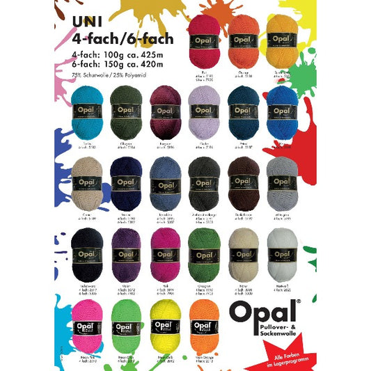 Opal 4-fach Uni Farben (4-ply Solid)
