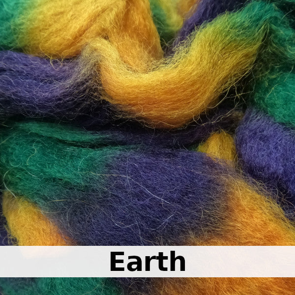 Romni Corriedale Wool Multicolour Dyed Top
