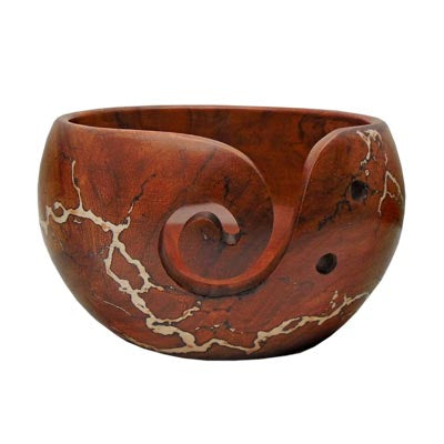 Estelle Sheesham Yarn Bowl with Resin Inlaid