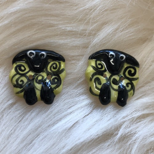 Ceramic Sheep Buttons small