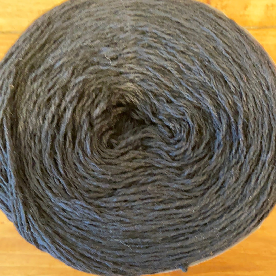 Cone Yarn Black Wool-Nylon 2 Strands