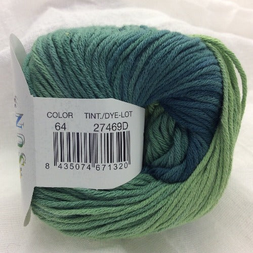 yarn cotton degrade sun knit egyptian cotton 64 ombre blue and green