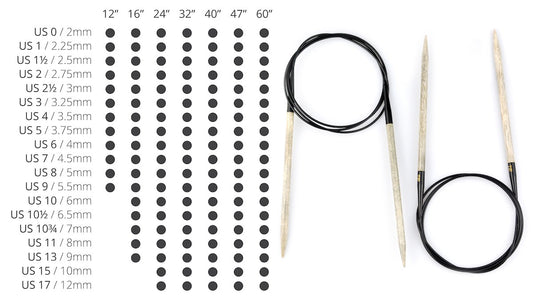 Lykke Indigo Fixed Circular Needles sizes 2.0mm to 4.5mm