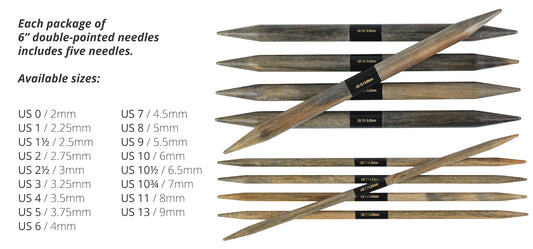 Takumi Bamboo Double Point Knitting Needles 7 5/Pkg - Size 13/9mm